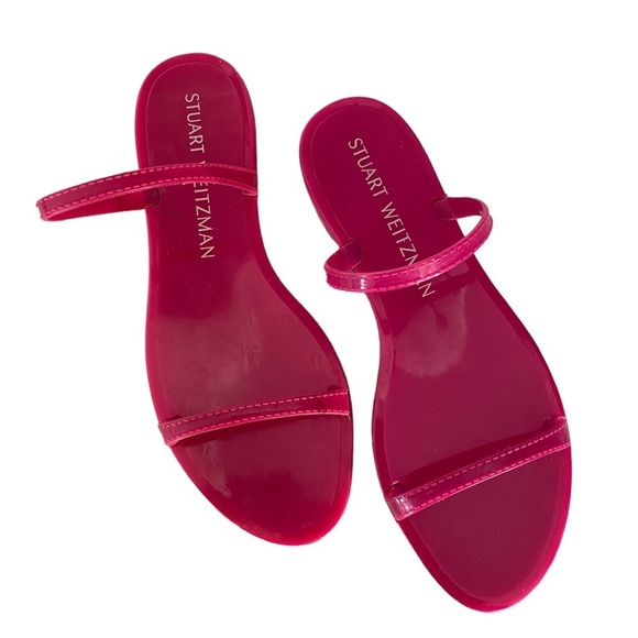 Stuart Weitzman Womens Sawyer Jelly Slide Sandals Pink Size  Stuart Weitzman Pink Sawyer Sandals Size 8
